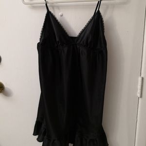 Sophie & Me by TwentyOne Black Nightie Slip Dress  L Comfy Cozycore Loungewear